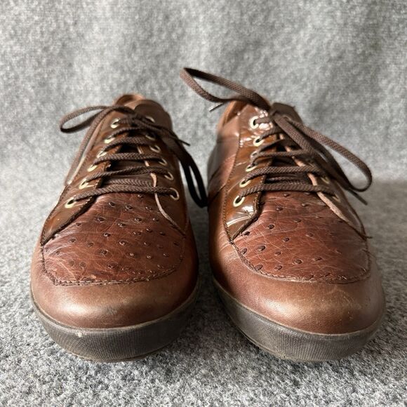 Franco Sarto Men\'s Brown Leather Ostrich Print Lace-Up Sneakers US 12.5 67576A main image 15
